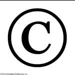 Black copyright symbol on white background; use when writing and publishing books