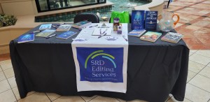 SRD Editing Services display table at the Read It Write It book and writing festival 2024